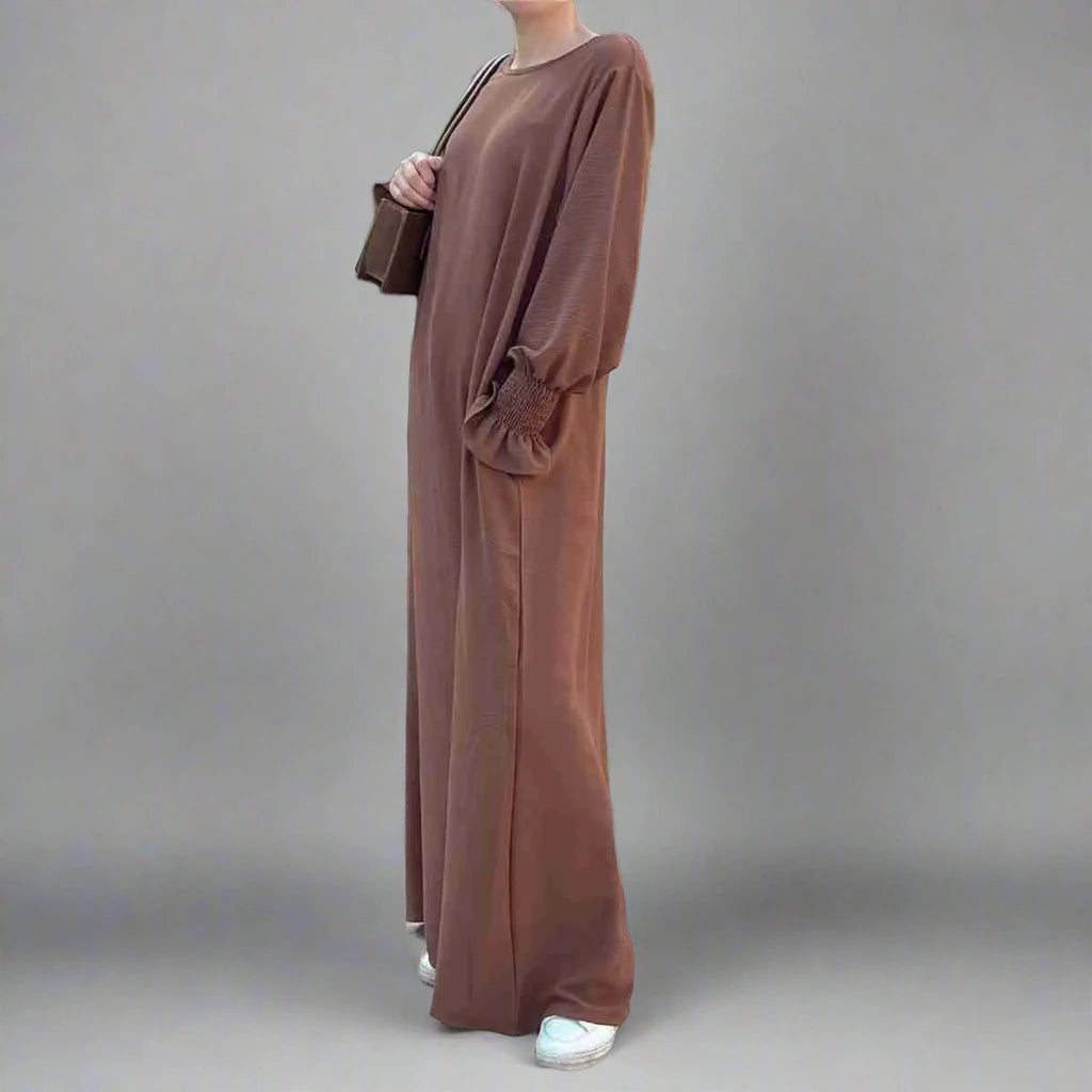 Robe Abaya à manches bouffantes et mode modeste