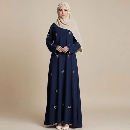 Robe Abaya - Broderies de nœuds - Nida - #251000