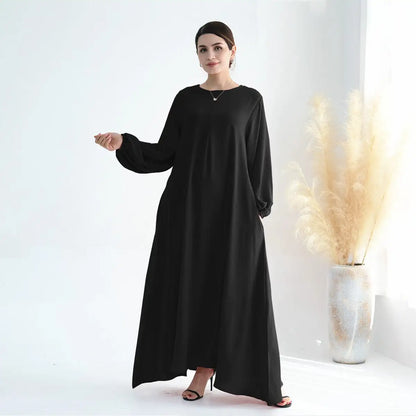 Robe Abaya à manches bouffantes pour femmes musulmanes