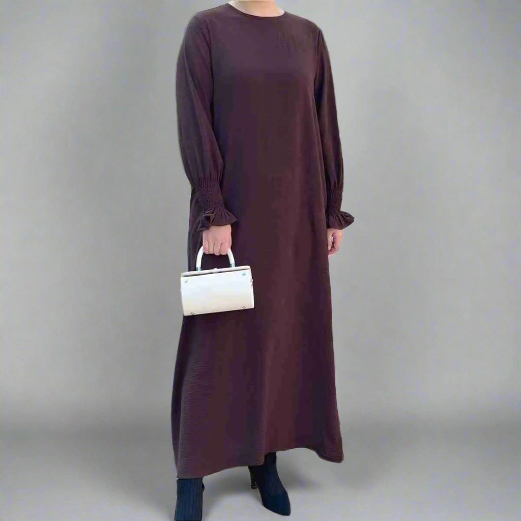 Robe Abaya à manches bouffantes et mode modeste