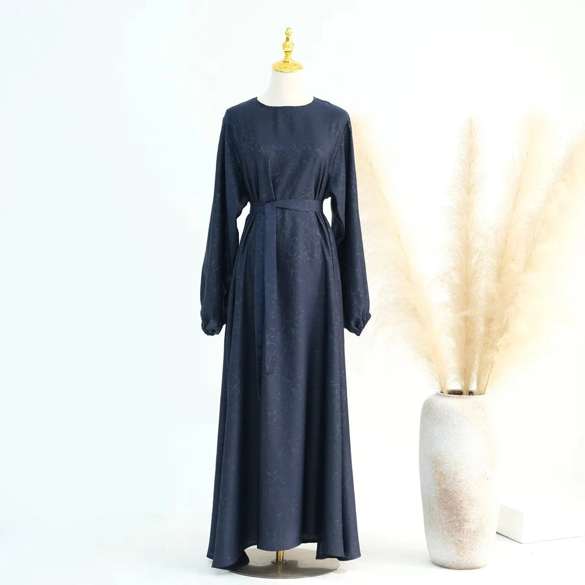 Robe Abaya en satin jacquard 3D #24009