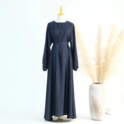 Robe Abaya en satin jacquard 3D #24009