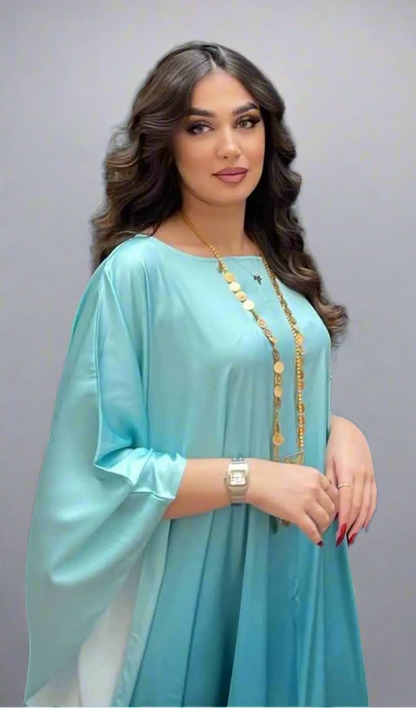 Robe Abaya Farasha à manches chauve-souris taille unique
