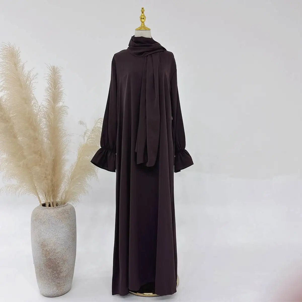 Robe Abaya à manches évasées pour femmes musulmanes