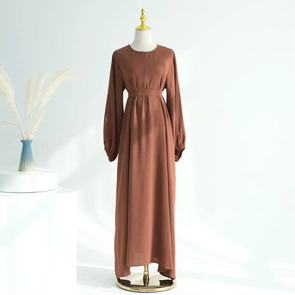 Robe Abaya à manches bouffantes pour femmes musulmanes