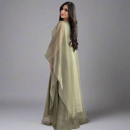 Ensemble 2 pièces robe abaya farasha à manches chauve-souris avec robe intérieure