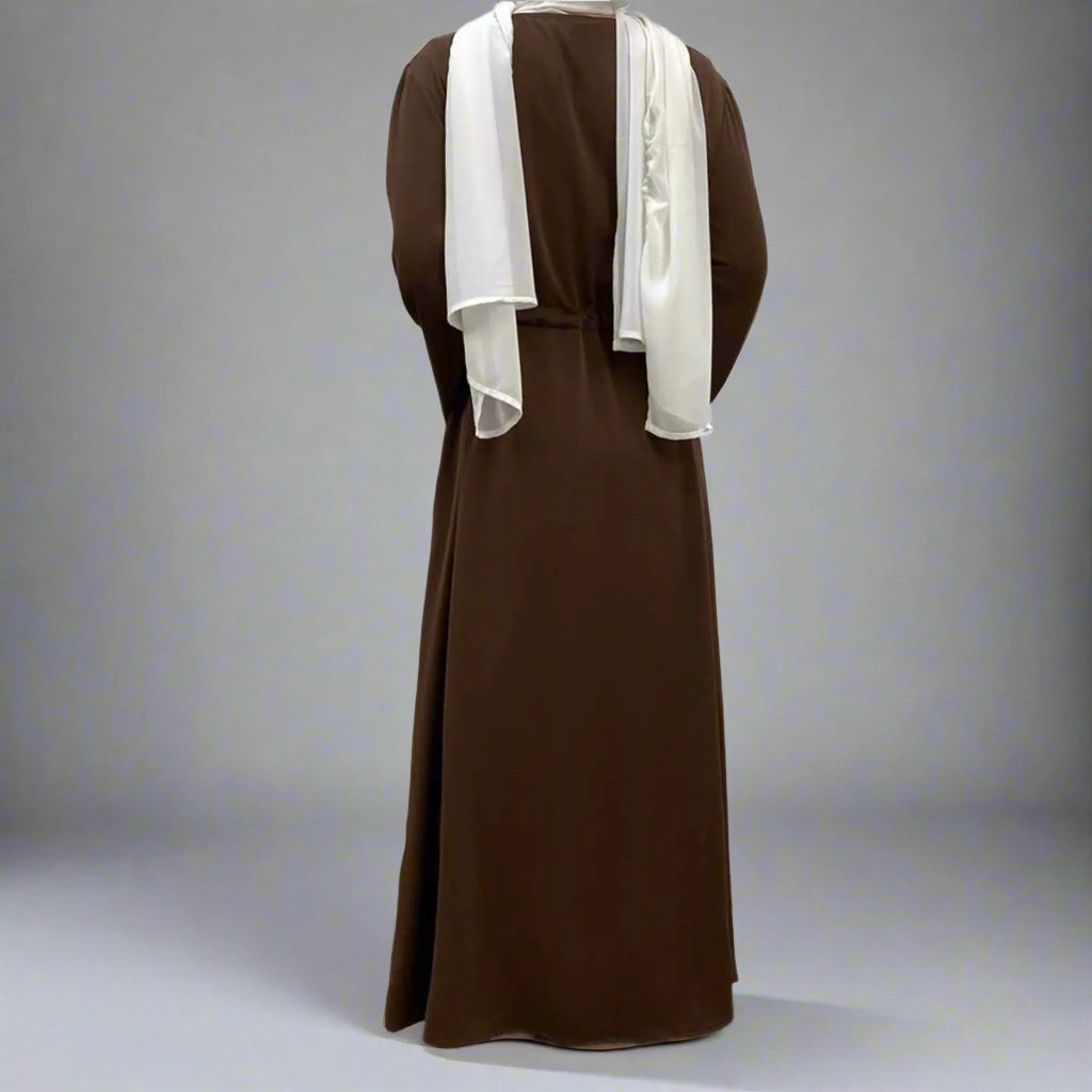 Robe Abaya avec poignets en strass Hotfix et poche