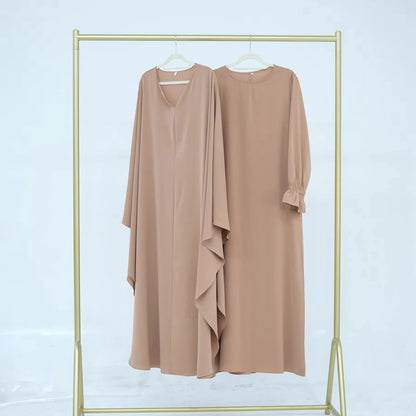 Ensemble 2 pièces Nida Abaya avec cape #25949