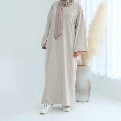 Robe Abaya unie de couleur unie