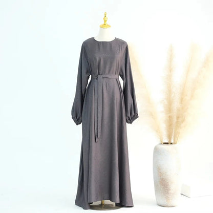 Robe Abaya en satin jacquard 3D #24009