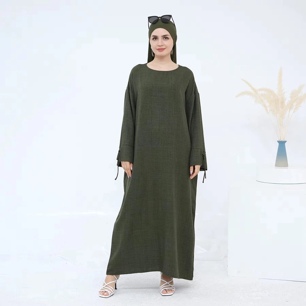 Robe Abaya froissée à porter au quotidien #24946