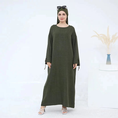Robe Abaya froissée à porter au quotidien #24946