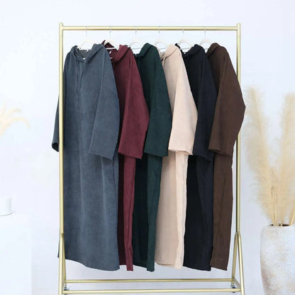 Robe Abaya en velours côtelé pour l'hiver et l'automne