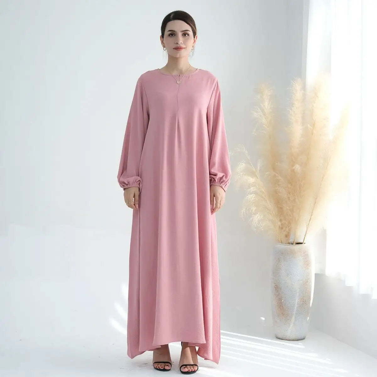 Robe Abaya à manches bouffantes pour femmes musulmanes