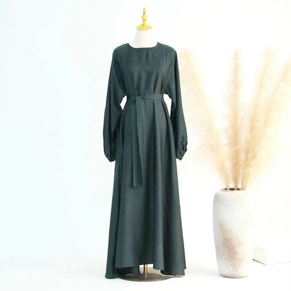 Robe Abaya en satin jacquard 3D #24009
