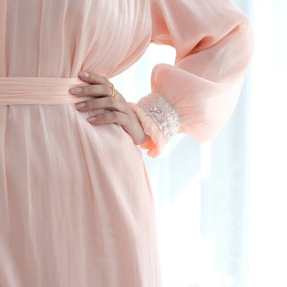 Robe Abaya brillante et lumineuse pour femmes musulmanes
