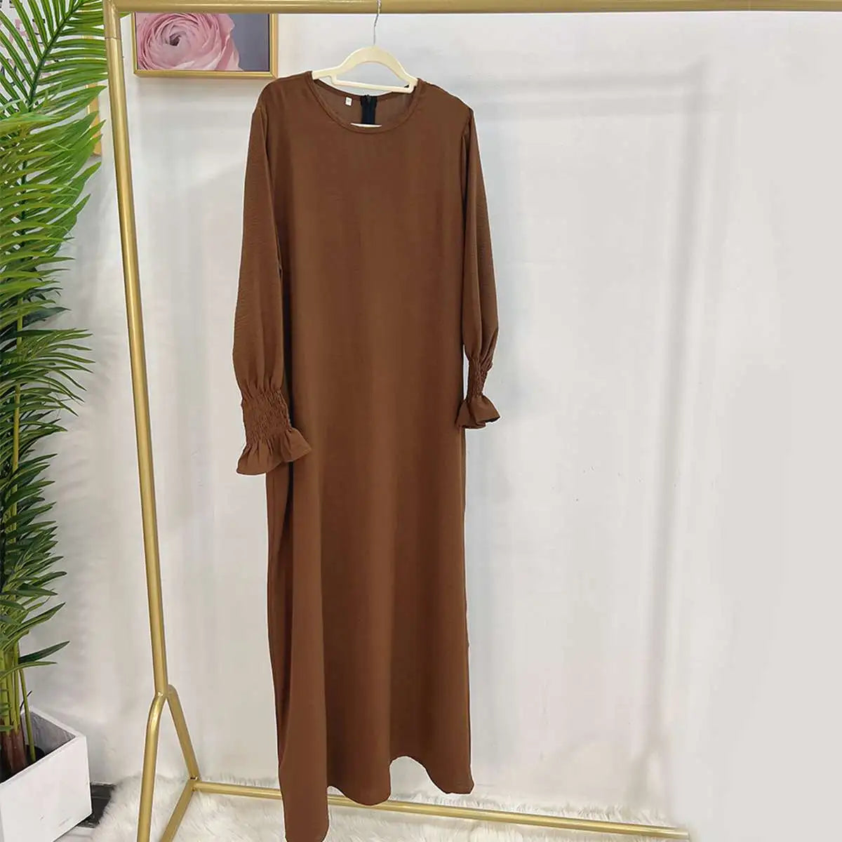 Robe Abaya à manches bouffantes et mode modeste