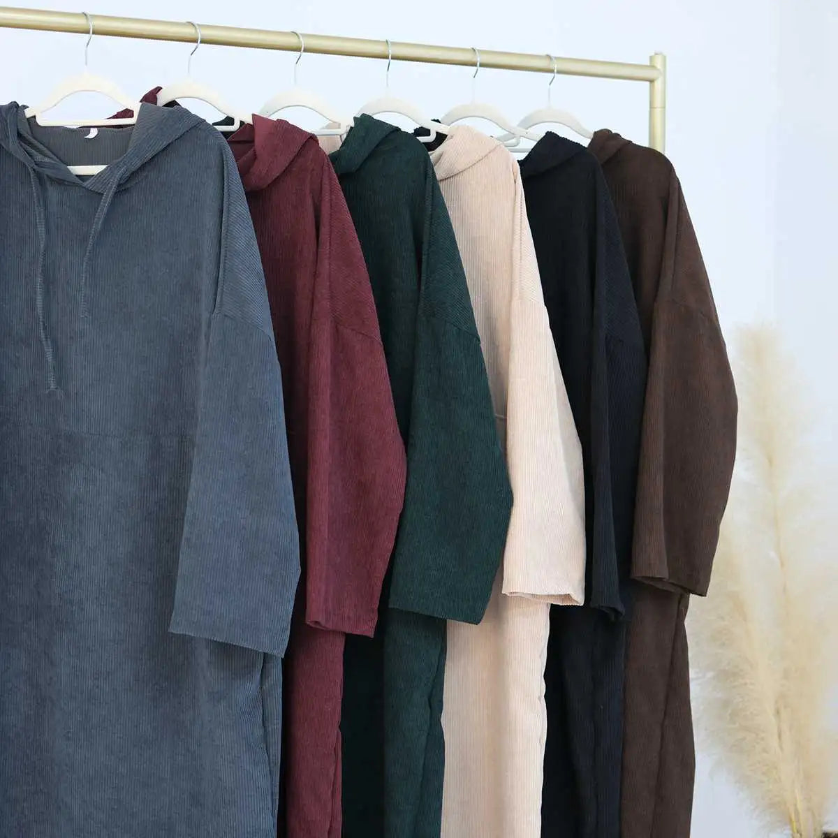 Robe Abaya en velours côtelé pour l'hiver et l'automne