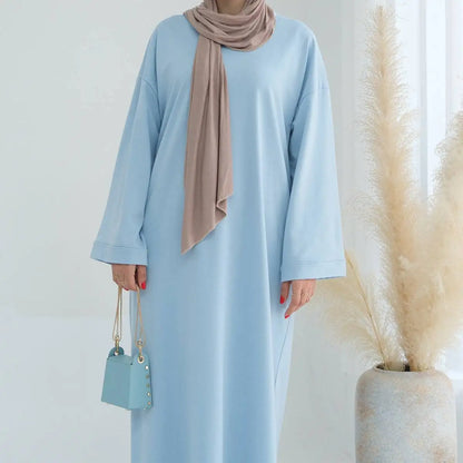 Robe Abaya unie de couleur unie