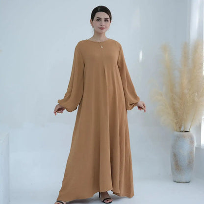 Robe Abaya à manches bouffantes pour femmes musulmanes