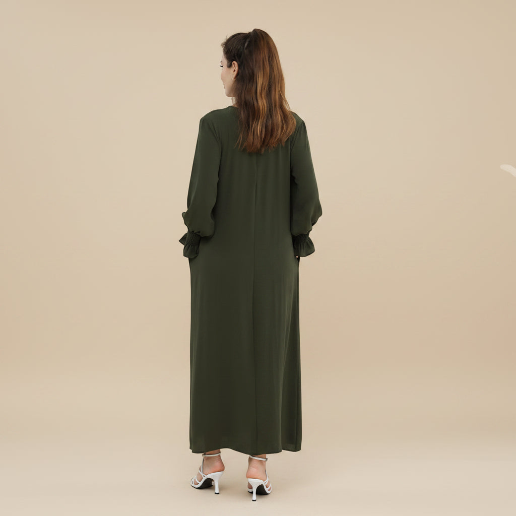 Robe Abaya à manches bouffantes et mode modeste