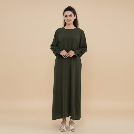 Robe Abaya à manches bouffantes et mode modeste