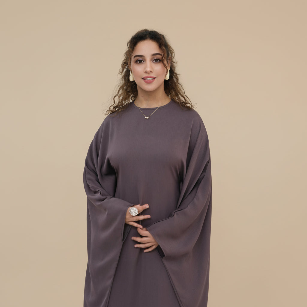 Muslim Women Nida Batwing Sleeve Farasha Abaya Dress #261315