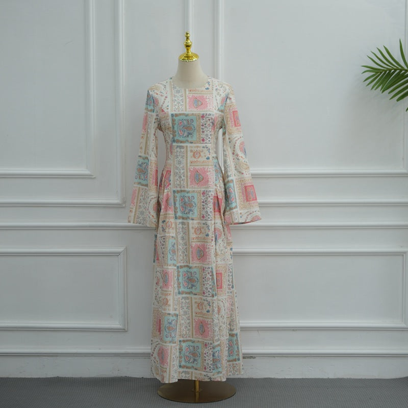 Muslim Women Abaya Dress With Cotton Lining and Back Strap #261377
