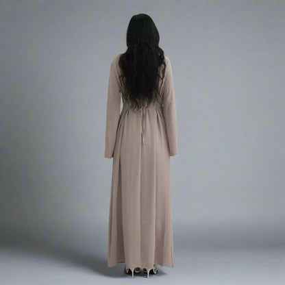 Robe abaya en crêpe avec ceinture à nouer sur le côté #251077