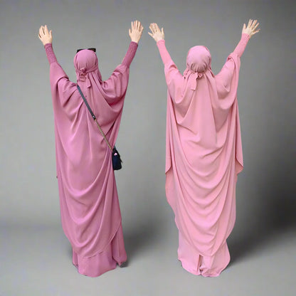Robe de prière pour femmes arabes, ensemble abaya, robe et jupe, 2 pièces