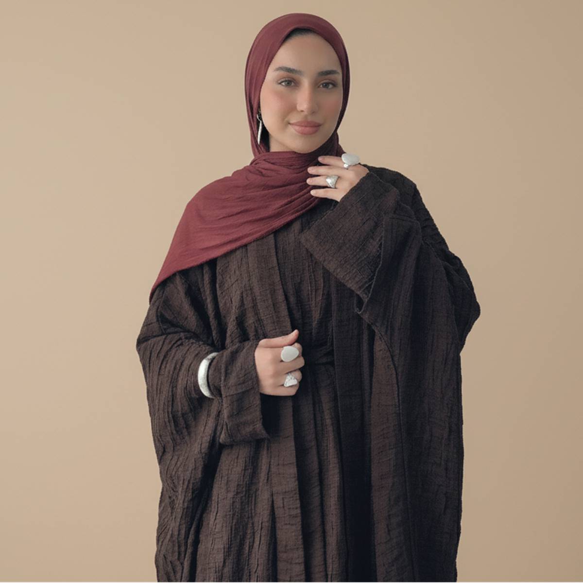 3D Bubble Jacquard Abaya Dress #251128