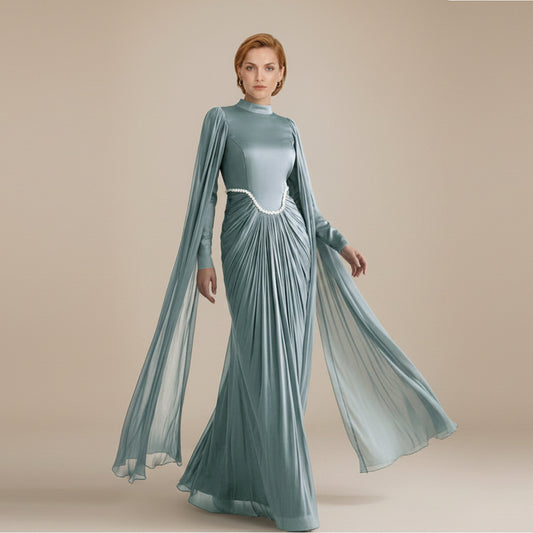 Muslim Women Embellished Rhinestones Abaya Dress #261168