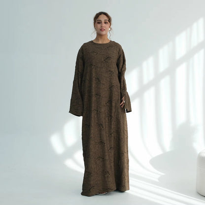 Muslim Women Double-sided Luxury Jacquard Abaya Dress #261130