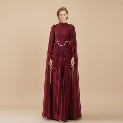 Muslim Women Embellished Rhinestones Abaya Dress #261168