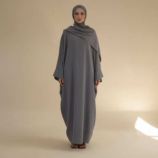 Muslim Women Nida Batwing Sleeve Farasha Abaya Dress #26468