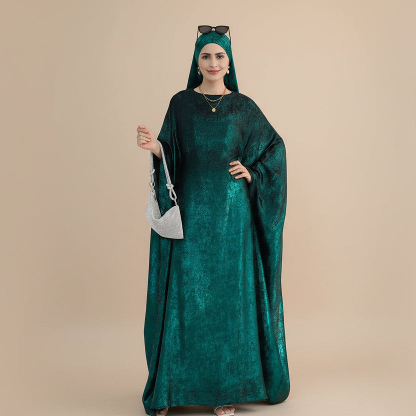 Bronzing Gleam Butterfly Batwing Farasha Abaya Dress #26778