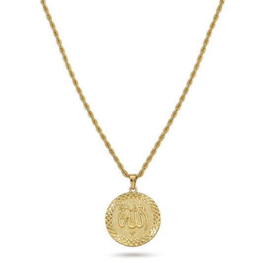 Gold Arab Allah Necklace Islamic Muslim Jewelry