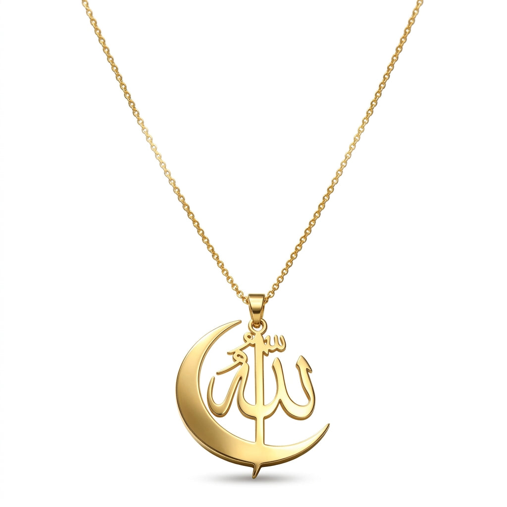 Arabic Moon Necklace Jewelry