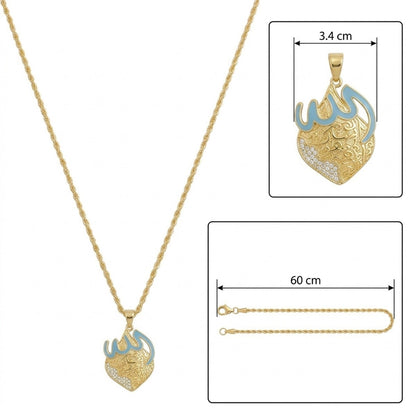 Allah Necklace Islamic Muslim Arabic Calligraphy Jewelry #769