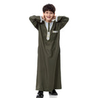 Thobe Thawb brodé arabe pour garçon musulman