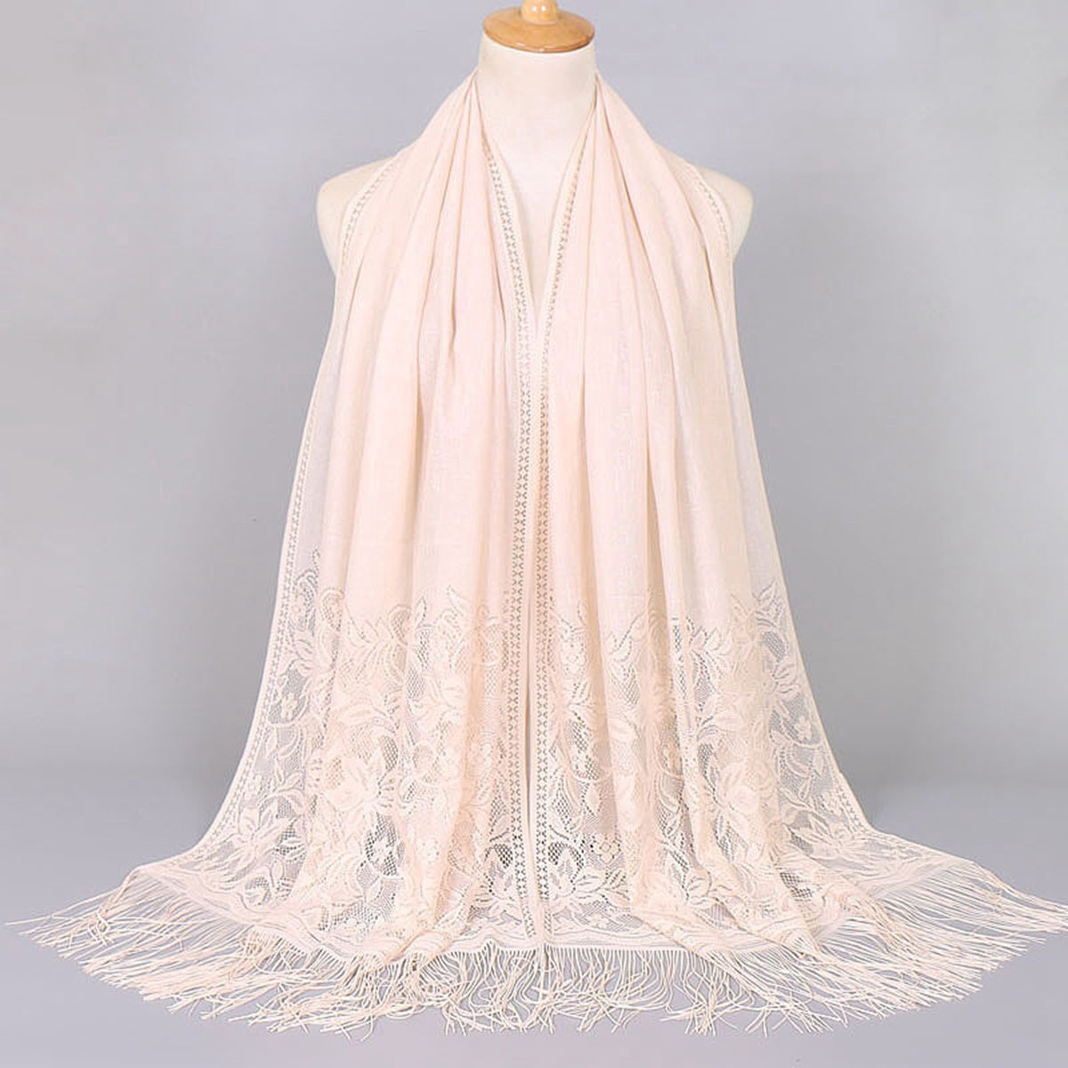 Muslim Women Lace Hollow Tassel Hijab Scarf #26VS069