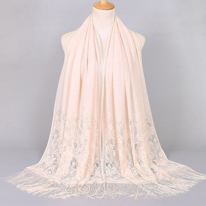 Muslim Women Lace Hollow Tassel Hijab Scarf #26VS069