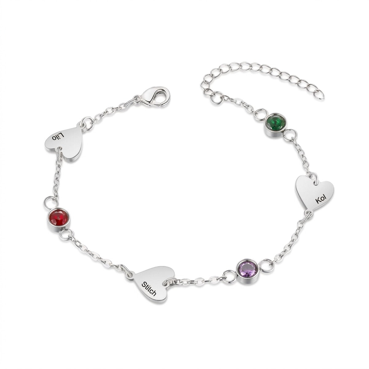 Custom Birthstone Bracelet Jewelry With Name #BC4
