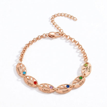 Custom Birthstone Bracelet Jewelry With Name #BC8