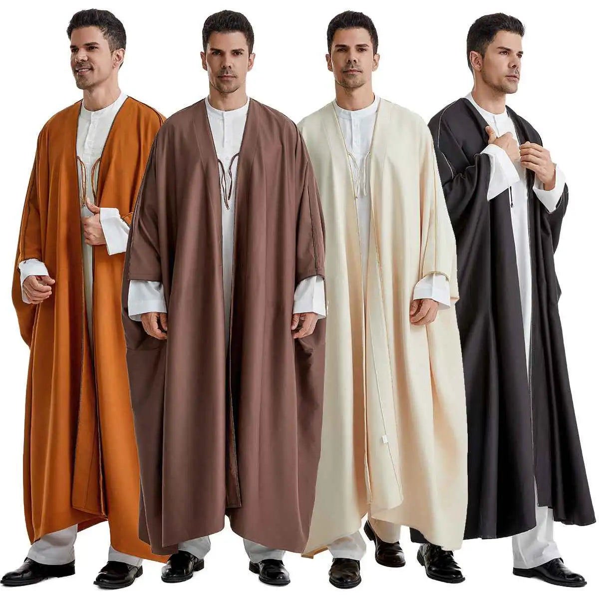 Bisht pour homme - Arabie saoudite - Tissu épais - Noir/Beige/Café/Brun