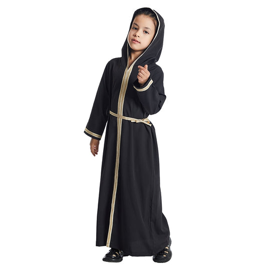 Robe Abaya à capuche pour fille arabe du Moyen-Orient