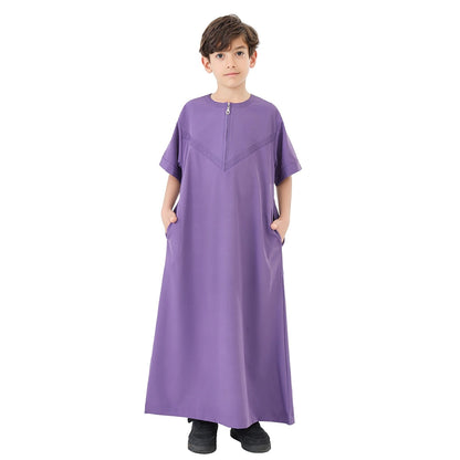 Short Sleeve Boy Thobe Middle East Arab Thawb #B24888