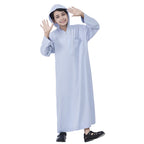 Muslim Arabic Child Boy Hooded Thobe Jubba Djellaba #26T891