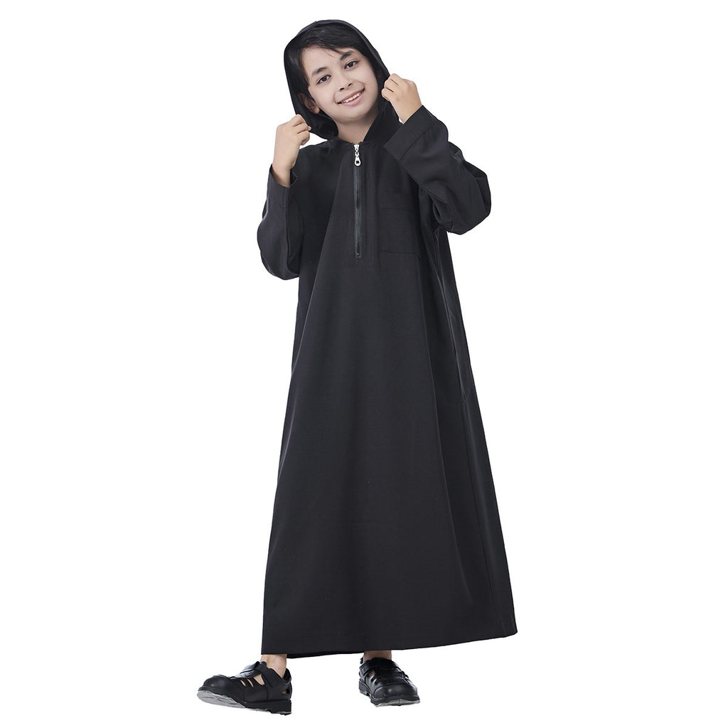 Muslim Arabic Child Boy Hooded Thobe Jubba Djellaba #26T891
