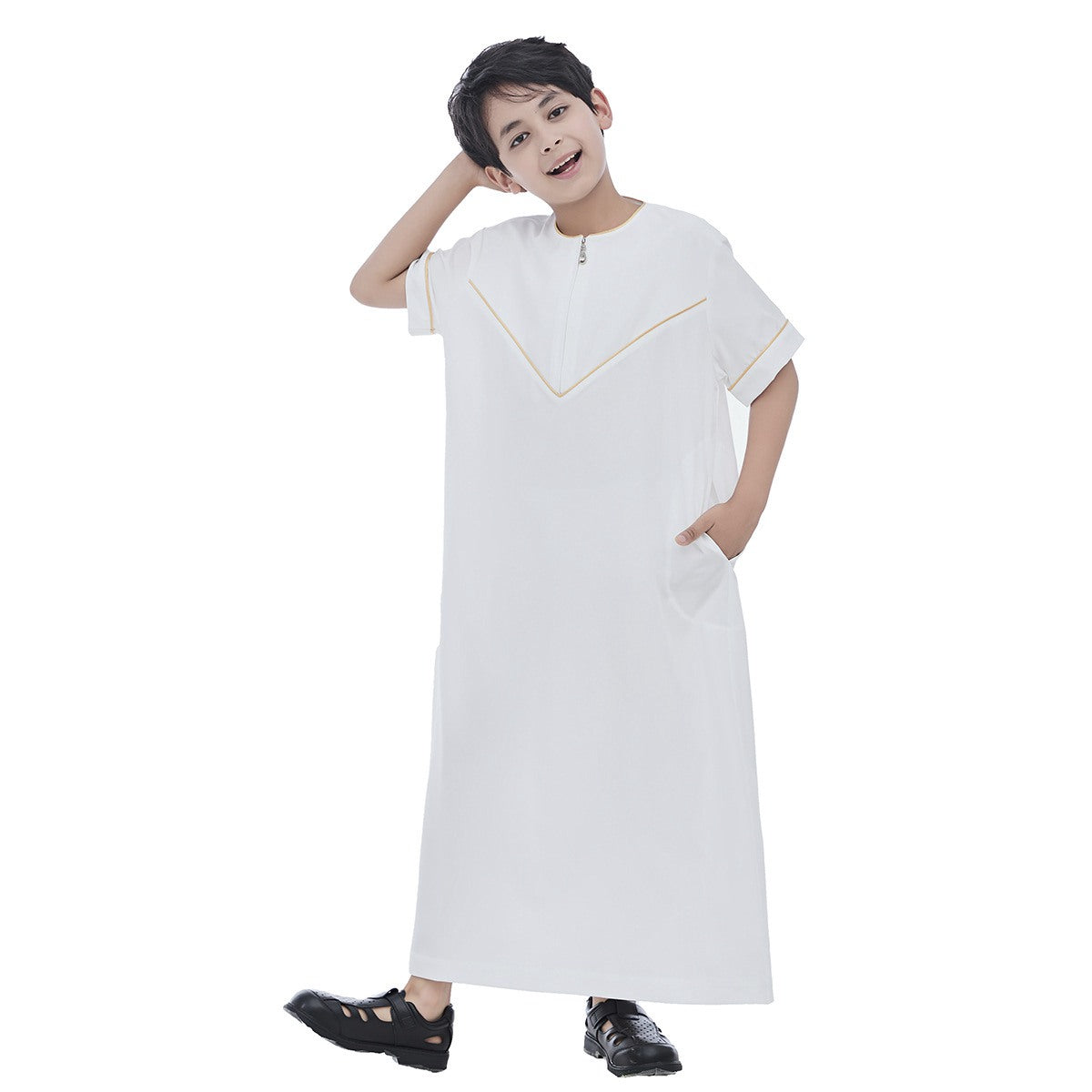 Middle East Arab Child Boy Short Sleeve Thobe Thawb #26T890